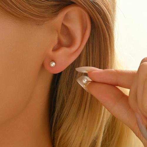 Pearl Stud Earrings for Women Gold/Silver Plated 3mm 4mm 5mm 6mm 8mm Pearl Earrings Dainty Hypoallergenic Earrings