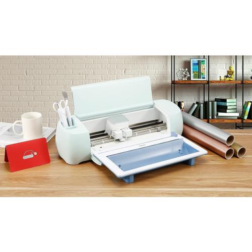 Blue and White RANCOVY Vinyl Roll Holder with Trimmer for Cricut Maker 3 and Cricut Explore 3, Perfect for Clean Precise Cuts of Smart Vinyls and Heat Transfer Vinyl Iron On
