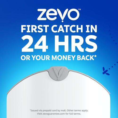 Zevo 2 Flying Insect Traps & 2 Refill Cartridges - Plug in Fly Trap & Indoor Bug Catcher for Gnats, House & Fruit Flies - Blue & UV Light Technology, Mess-Free Alternative to Bug Zapper