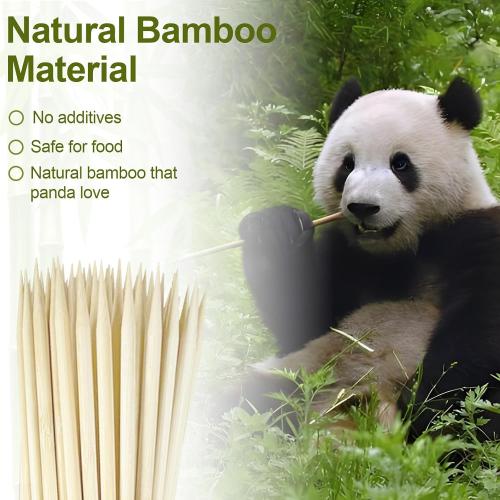 Candy Apple Sticks (50 Pack), 8 Inch Caramel Apple Sticks Skewers 5 mm Natural Bamboo Candy Making Skewer for Carmel BBQ Cotton Candy Wood Semi Pointed Lollipop Sticks Barbecue Corn Dog Cake Pops