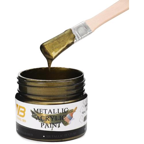 YongBo Metallic Acrylic Paint Brass, 100ml Brass Paint for Canvas, Rock, Stone, Wood, Fabric, Art Supplies
