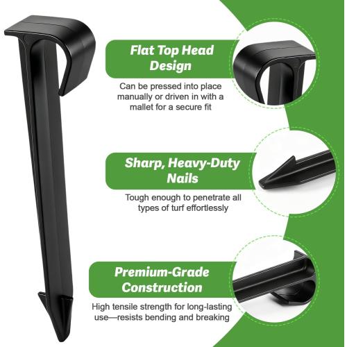 RedChili 9 Pack 1/2 Inch Irrigation Tubing Hold Down Anchor Stakes, Heavy Duty Drip Tubing Stakes 1/2 Drip Irrigation Tubing Fittings for Lawn Raised Bed Greenhouse Plant Watering System