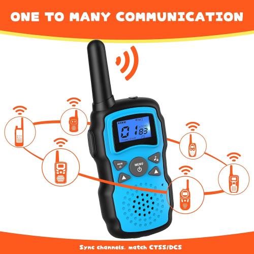Wishouse Rechargeable Walkie Talkies Blue for Kids Long Range with USB Charger,Outdoor Camping Games with Flashlight Indoor Fun Army Toys for Boys Girls Family,Xmas Birthday Gift for 3-12 Year Old Children
