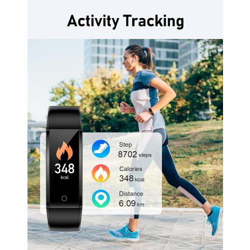 GRV No Bluetooth Pedometer Watch Fitness Tracker No Phone Needed, Step Counter Calories/Sleep Tracker for Walking Running for Men Women Waterproof (Black)