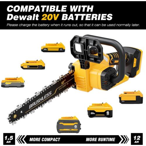 2-IN-1 Cordless 10-Inch Pole Saw And Chainsaw Compatible with Dewalt 20V MAX* Battery, Total Reach of Max 15ft, Auto Oiling, Electric Pole Saw for Tree Trimming Pruning (Battery NOT Included)