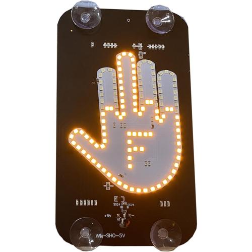LED Middle Finger Sign for Car,Middle Finger Light for Car Truck, Thank You Lights, Thumb Up Down Light, Cool Car Interior Light to Express Yourself, Cool Funny Back Window Sign