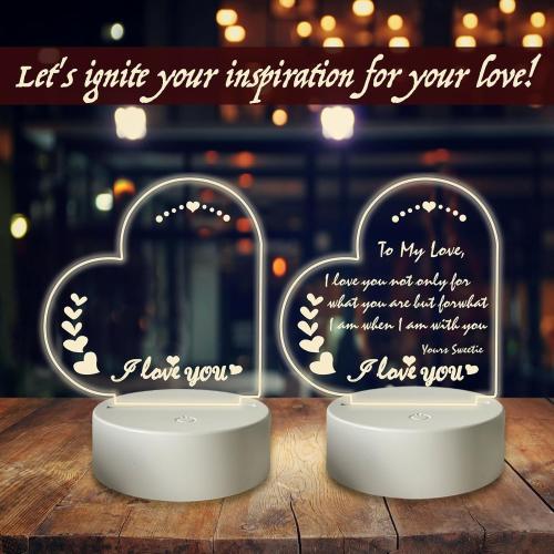 Mydethun Christmas Gift for Your Love, Personalized Acrylic Dry Erase Board with Night Light, w/16 Colors, Memo Message Board with Erasable Pen and Remote Control