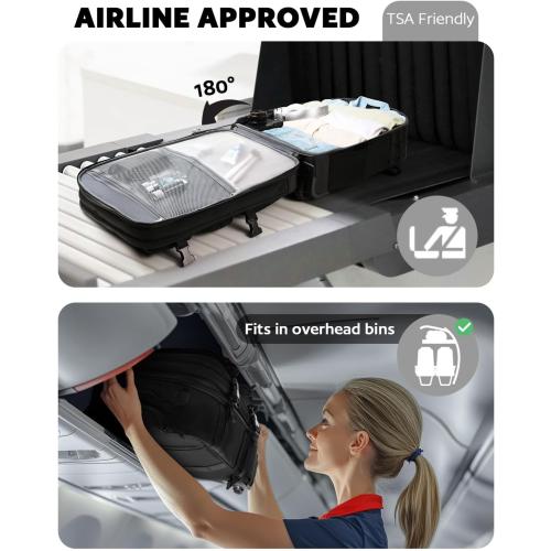 Rolling Tactical Laptop Backpack, 17 Inch Wheeled Military Computer Backpack for Men and Women, Roller Carry on Luggage for Work Travel, Overnight Molle Outdoor Hiking Bag with Wheels, Black