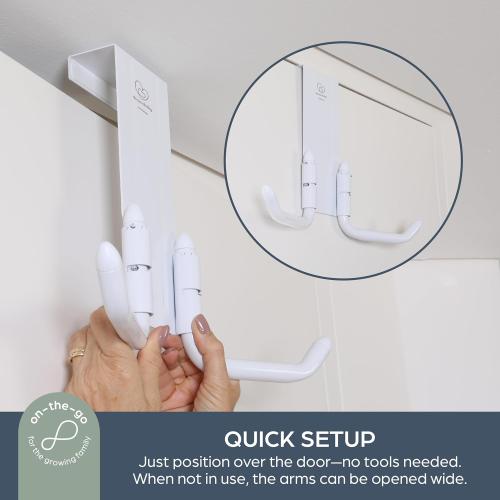 Dreambaby StrollAway Over The Door Baby Stroller Hanger – Heavy Duty Metal Hook Organizer with 50lb Load Capacity