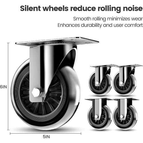 Upgraded Foldable Push Cart Dolly | 780 lbs.Capacity Moving Platform Hand Truck | Foldable for Easy Storage | 5'' PU 360 Degree Swivel Silent Wheel-Black