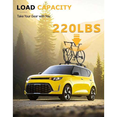 Tuyoung 220lbs Lockable Roof Rack Cross Bars Compatible with Kia Soul 2020 2021 2022 2023 2024 2025 Without Side Rails, Aluminum Roof Rails Crossbars Cargo Bars Luggage Carrier Black Accessories