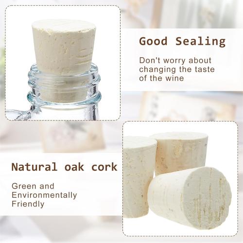 Ziliny 2 Pcs Carboy Cork Stopper, Glass Carboy Cap for 1, 3, 5, 6 Gallon Glass Water Jug, Wood Tapered Fermentation Cap Cork Stoppers, 0 .87 x 1.57 x 1.3 Inches