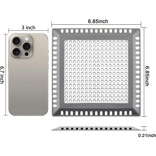 Dark Grey 6 Hair Catcher/Drain Strainer/Shower Drain Cover for Bathroom Floor Drain, Stainless Steel and Silicone (6 inch, Dark Grey)