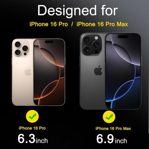 Ferilinso 6 Pack Camera Lens Protector for iPhone 16 Pro Max/iPhone 16 Pro [Phone Case Friendly], Accessories Camera Screen Protector Tempered Glass