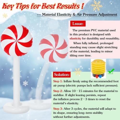 4 Pcs Christmas Inflatables Candy Outdoor Decorations 4 FT Christmas Candy Inflatable Column Blow up Decoration for Winter Xmas Lawn Yard Garden Home Decor(Red, White)