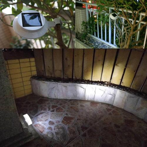 Solar Powered LED Gutter Lights 3 LED Deck Gutter Solar Lights Outdoor Waterproof LED Garden Yard Wall Lamp with Bracket for Fence Wall Stair Step Landscape Pathway, White Night Utility Security Light