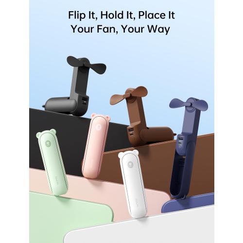 JISULIFE Handheld Mini Fan, 3 IN 1 USB Rechargeable Portable Fan [12-19 Working Hours] with Power Bank, Flashlight, Pocket Design for Travel/Summer/Concerts,Valentines Day Gifts for Her, Women(Pink)