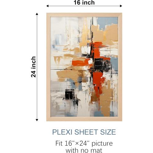 TONES FRAME DESIGN 16x24 Solid Wood Frame,Natural Oak Wood Picture Frame can Display Photo 16x24 Without Mat,Single Poster Frame for Wall Home Decor