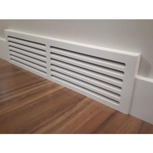 1 x 8 x 32 Inch MDF Cold Air Return Grill - Wood Wall Vent for Home Improvement - Primed White and Ready to Paint - Flexible Install Options