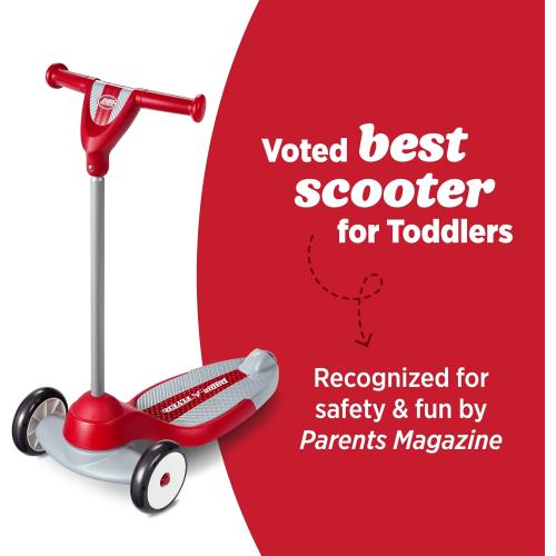 Radio Flyer My 1st Scooter, Red, For Kids 2-5 Years Old, Extra Wide Base for Balance, 2 Front Wheels for Added Stability, Easy to Use Foot Brake, 3 Wheel Scooter for Kids, (Amazon Exclusive)