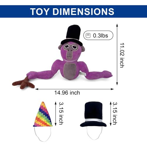 Monkey Plush - Stuffed Animal for Game Fans, Ideal for Birthday Parties Cute Halloween Plush Toy – Soft Stuffed Animal Plushie, Gift for Kids & Adults Party (Purple)