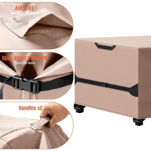 Rectangular Patio Table Cover, Waterproof, Khaki | Kovshuiwe Garden Furniture Covers for Shade and Rain Protection Fits Outdoor Dining Table and Chairs Furniture