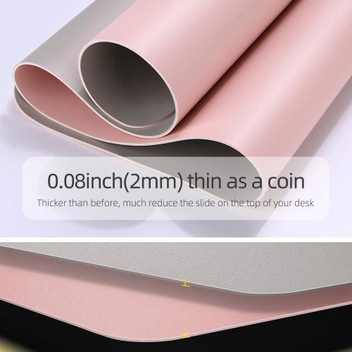 YSAGi Dual-Sided Desk Pad Protector, Desk Mat with Non-Slip - Waterproof PU Leather Office Desk Blotter for Mouse, Keyboard, Writing (23.6 x 13.7, Pink)