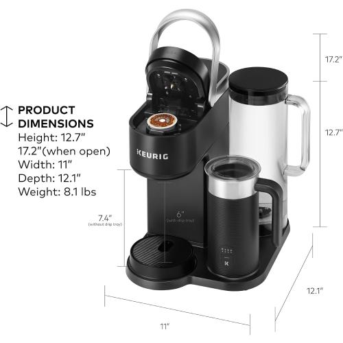 Keurig K-Café SMART Single Serve Coffee Maker with WiFi Compatibility, Latte and Cappuccino Machine with Built-In Frother, 6 Brew Sizes, Black (missing parts)
