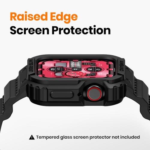 amBand E1 Sport Case Band for Apple Watch Ultra 3/2/1 & SE 3/2/1 & Series 11 10 9 8 7 6 5 4 3 49mm 46mm 45mm 44mm 42mm 41mm 40mm 38mm, Shockproof & Scratch Resistant Rugged Bumper for Men Women
