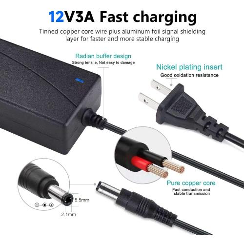 Replacment for Sceptre Monitor Power Cord 12V 5A AC Adapter for Sceptre EC Series 32 30 27 24 22 20 19 15 E248W E225W E205W E275W E209W Monitor Power Supply Cord Charger & More 12V 5V 4A 3A 2A