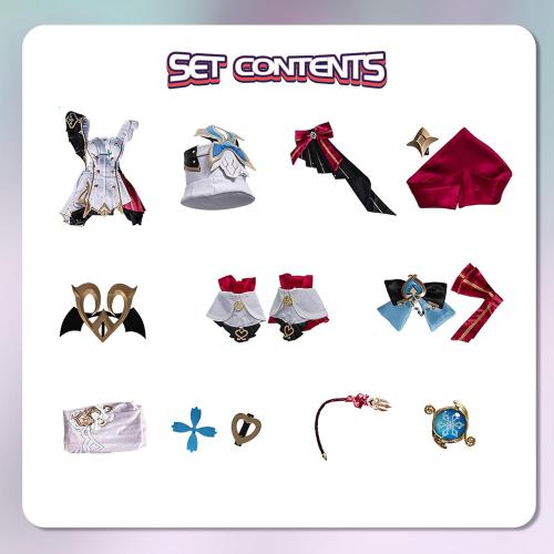 Genshin Impact Fontaine Cosplay Escoffier Deluxe Full Set Costume for School Festival Halloween Party