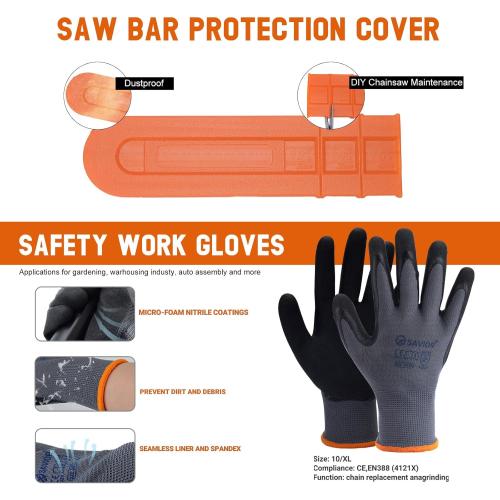 Savior 20 Inch Chainsaw Bar and Chain Combo, 3/8 Pitch .050 Gauge 72 Drive Links for 455 Rancher 460 Rancher Poulan PR5020, Replace for 200SFHK095, 584818, 584271