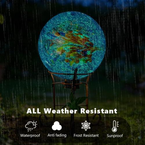 10 Diameter Garden Gazing Balls with 8.5 Hummingbird Metal Stand Indoor Outdoor Glass Globe Sphere Yard Ornament Gazing Balls for Garden,Home,Lawn,Patio,Porch(Blue)