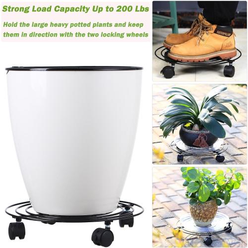 6 Packs Large Metal Plant Caddy with Wheels 13 and 11.8 Heavy-duty Wrought Iron Rolling Plant Stands with Casters Plant Dolly Plant Roller Base Indoor and Outdoor Plant Pot Movers Planter Rollers
