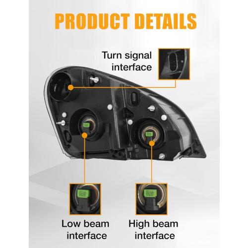 Headlight Replacement for Freightliner Cascadia 2008 2009 2010 2011 2012 2013 2014 2015 2016 2017 Freightliner Cascadia Headlights Cascadia Halogen Headlamp