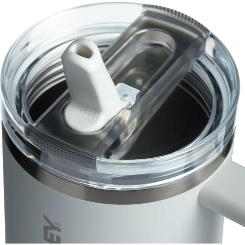 STANLEY Quencher ProTour Flip Straw Tumbler with Leakproof Lid 40 oz | Built-In Straw and Handle | Cup Holder Compatible for Travel | Insulated Stainless Steel Cup | BPA-Free | Frost