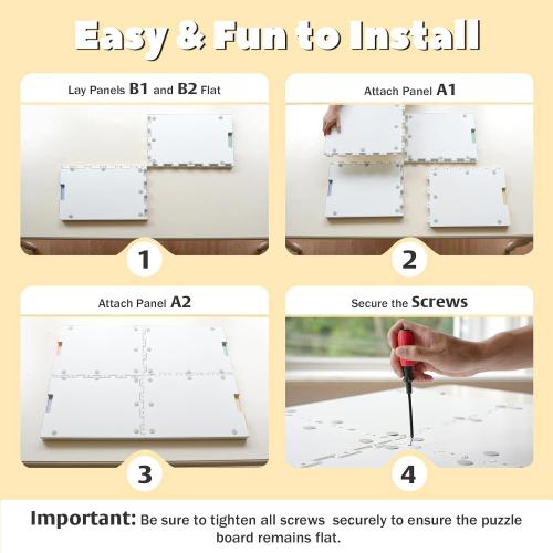 2-in-1 Rotating & Tilting Puzzle Board for 1500‑Piece Puzzles with 4 Color Drawers and Cover, 32x24 Portable Spinning Plastic Jigsaw Puzzle Table for Adults
