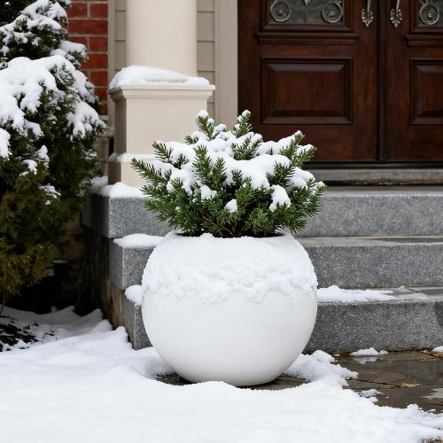 Large Round Planter,Planters for Indoor Plants & Outdoor,Durable Plastic Material Sphere Planter with Drainage Hole & Rubber Plug Weather Resistant,Plant Pot