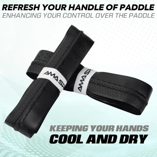 AMA SPORT Pickleball Paddle Grip Tape 2 Pack Pickleball Overgrip Replacement Grip Wrap for Pickleball Rackets Anti-Slip Grip Ridge Easy Installation and Long-Lasting Performance