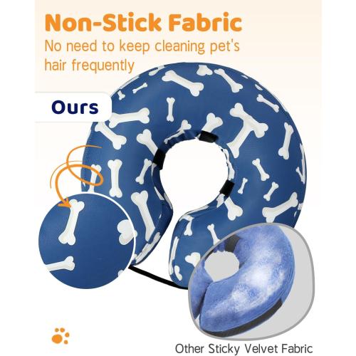 Supet Inflatable Dog Cone Alternative After Surgery - Neck Donut Recovery E-Collar for Neuter - Soft Cone for Small, Medium, Large Dogs