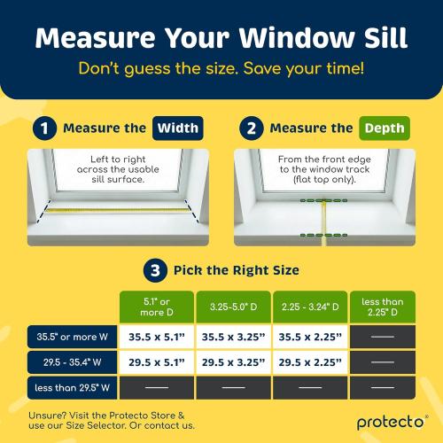 PROTECTO 2-Pack Window Sill Protector from Dogs 35.5 x 5.1 Clear Window Guards from Cats Scratching, Chewing & Clawing | Keep Your Sills Smooth & Paws Safe | Ultra Strong Window Sill Cover Protection