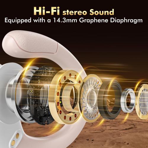 Pink Wireless Earbuds Bluetooth Headphones 80hrs Playback Ear Buds Power Display with Noise Canceling Mic Headsets for Sports/Workout/Running