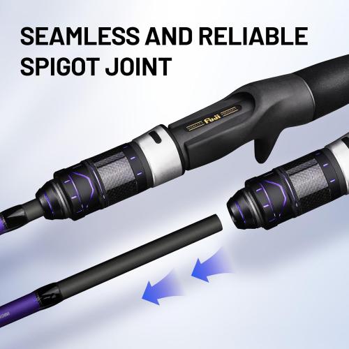 Purple Cruiser Shadow Saltwater Fishing Rod 6' 6'3' 6'6'' Spinning & Casting Rod with Full Fuji A Guides and Fuji Reel Seat for Grouper Amberjack Tuna Cobia Wahoo and Mahi-mahi