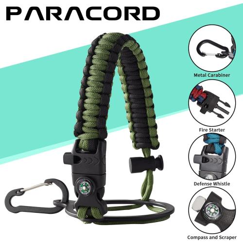 64oz Insulated Water Bottle with Straw & Auto Spout Lid - (Cold 48H & Hot 24H) Half Gallon Stainless Steel Water Jug with Paracord Handle, Metal Tactical Military Water Flask