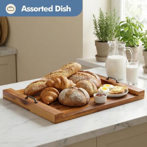 DUMOS Noodle Board Stove Cover with Handles, Wooden Stove Top Cover for Gas Electric Glass Stove, 22 x 29.5 inch(Light Brown)