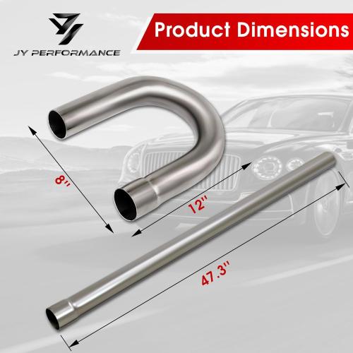 3'' Mild Steel Custom Exhaust Kit Tubing Mandrel Bend Pipe Straight & U-Bend 16 Gauge Universal 8PCS