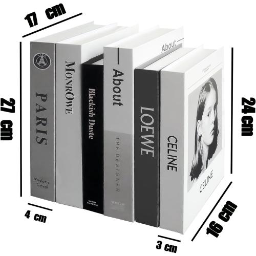 EFH 6 Pcs Faux Fashion Books for Home Decoration - Modern Aesthetic Living Room, Entryway, Coffee Table, and Shelf Decor (No.3 Set)