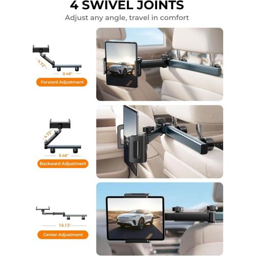 LISEN iPad Holder for Car Tablet Mount, Road Trip Essentials Kids Back Seat