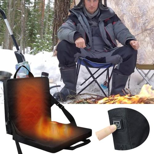 2 pack Upgraded Comfort for Sports Enthusiasts - Portable Heated Stadium Seat Cushion, Extra Wide and Foldable for Bleachers (Power Bank Not Included)