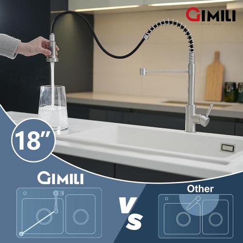 GIMILI Kitchen Faucet with Pull Down Sprayer Brushed Nickel